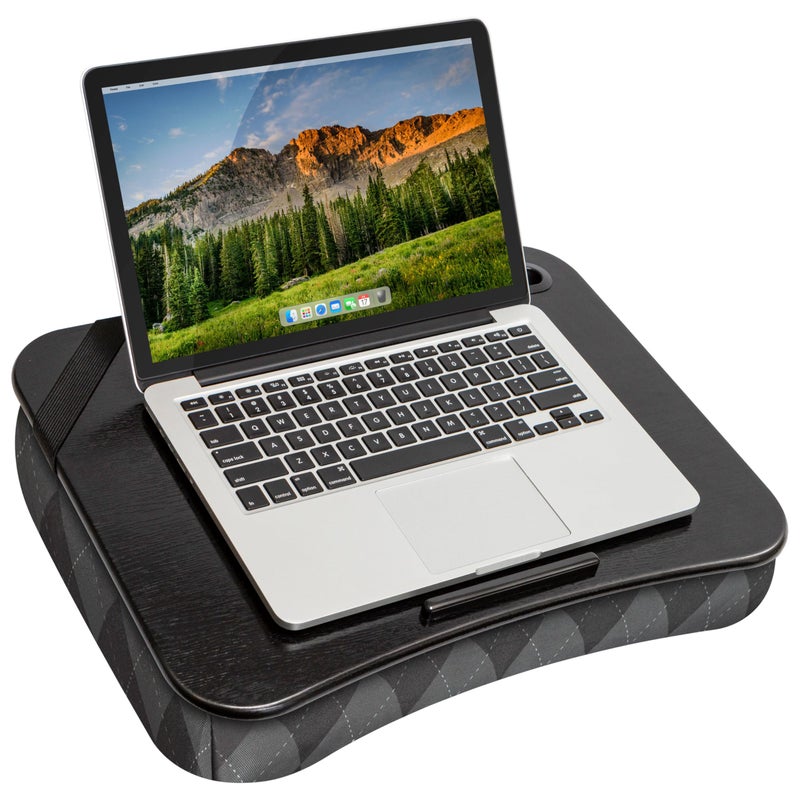 LAPGEAR XL Designer Lap Desk with Phone Holder and Device Ledge - Gray Argyle - Fits up to 17.3 Inch Laptops - Style No. 45538 - Image 1